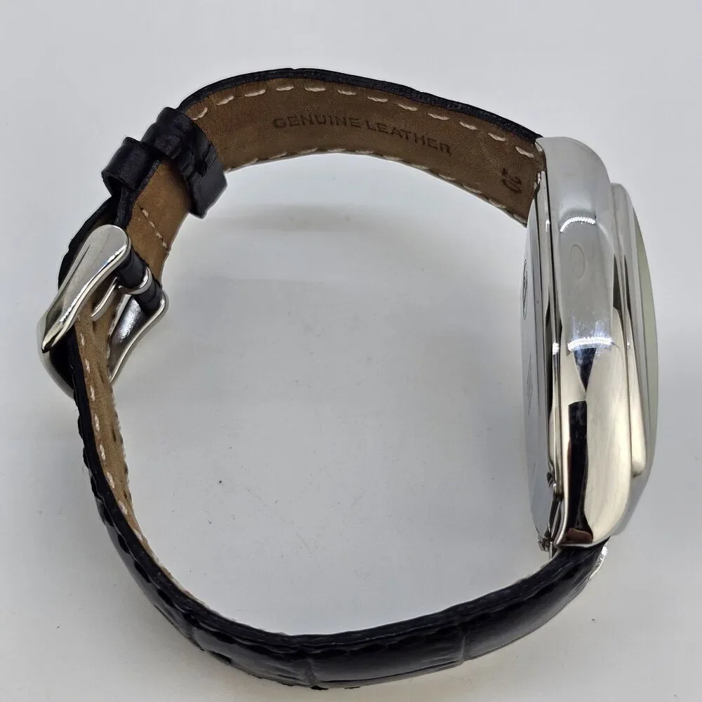 Buran Moonphase‎ Mechanical Watch 34MM Black Dial Leather Bands Limited Edition